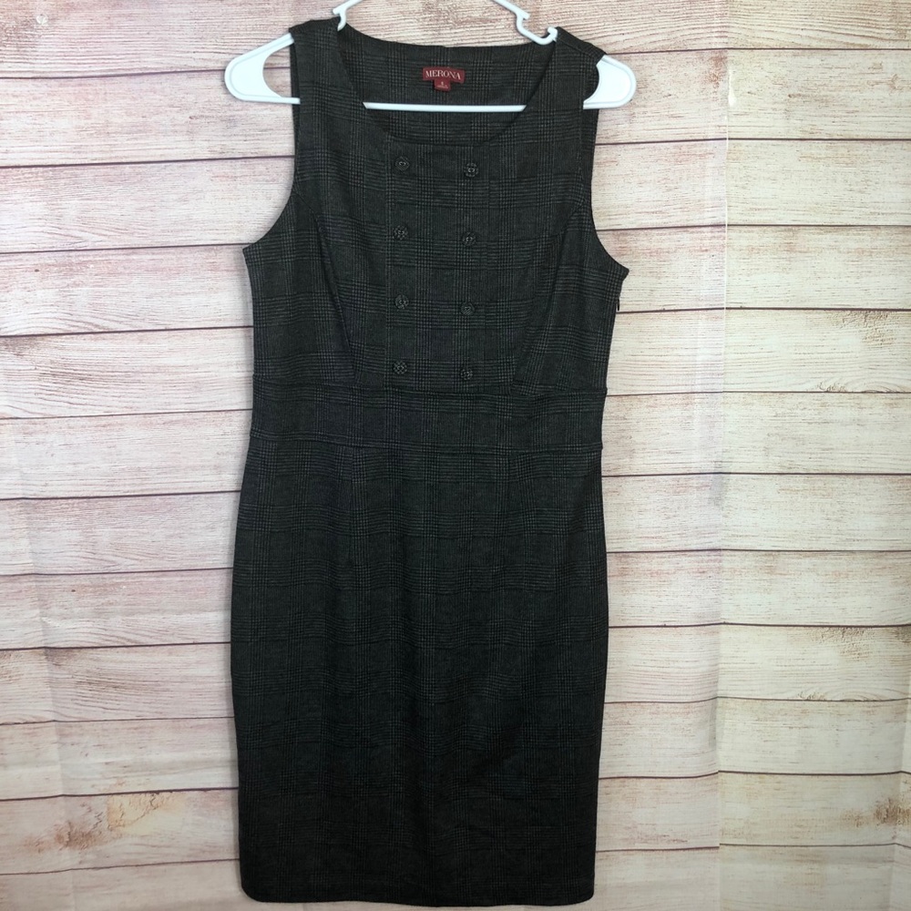 Merona Grey Black‎ Plaid Sleeveless Small